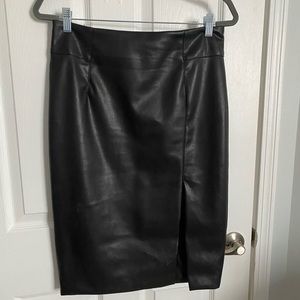 Fake Leather Pencil Skirt